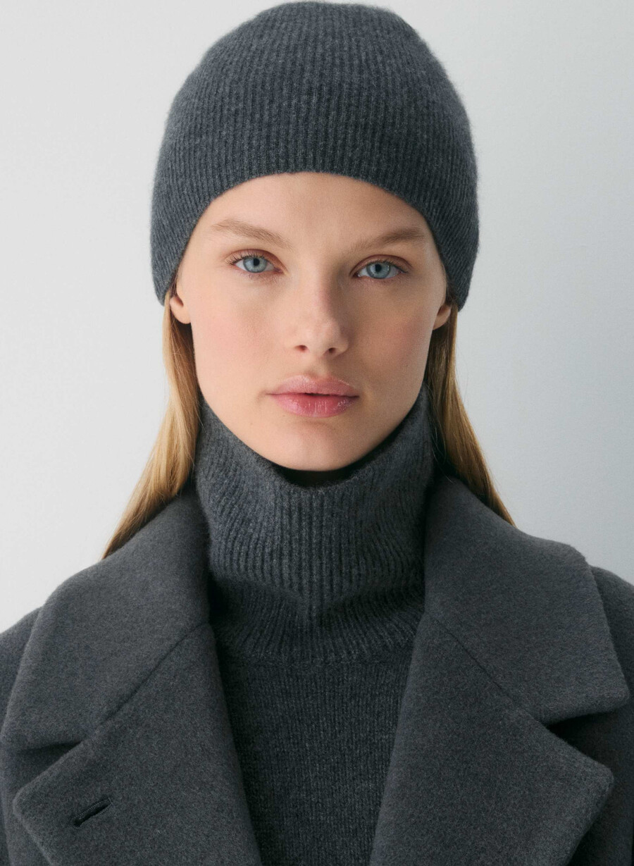 kaschmir-ripp-slouchy-mütze heather charcoal