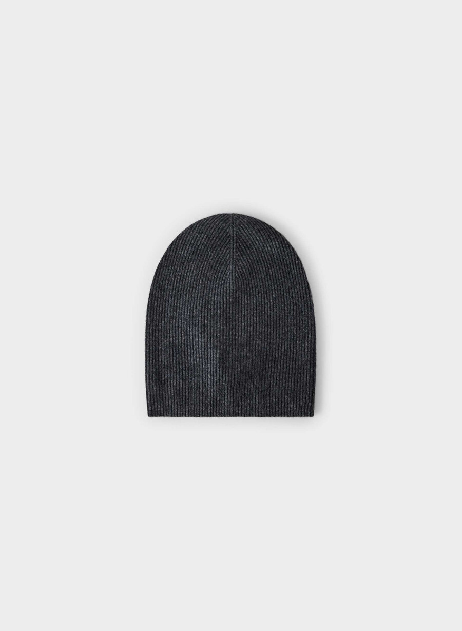 kaschmir-ripp-slouchy-mütze heather charcoal