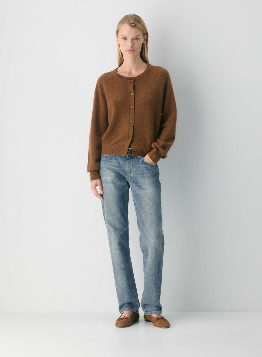 essential wool cashmere london cardigan schokoladenbraun