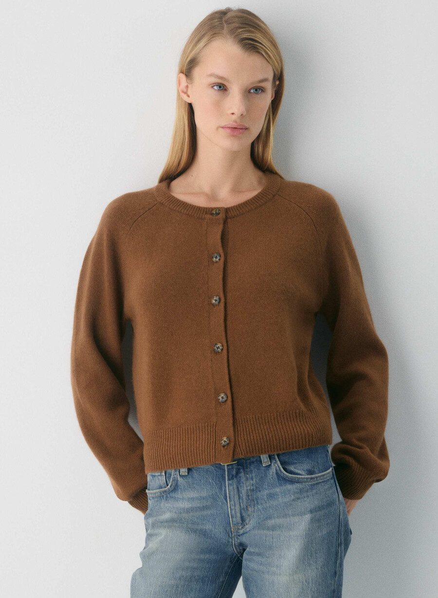 essential wool cashmere london cardigan schokoladenbraun