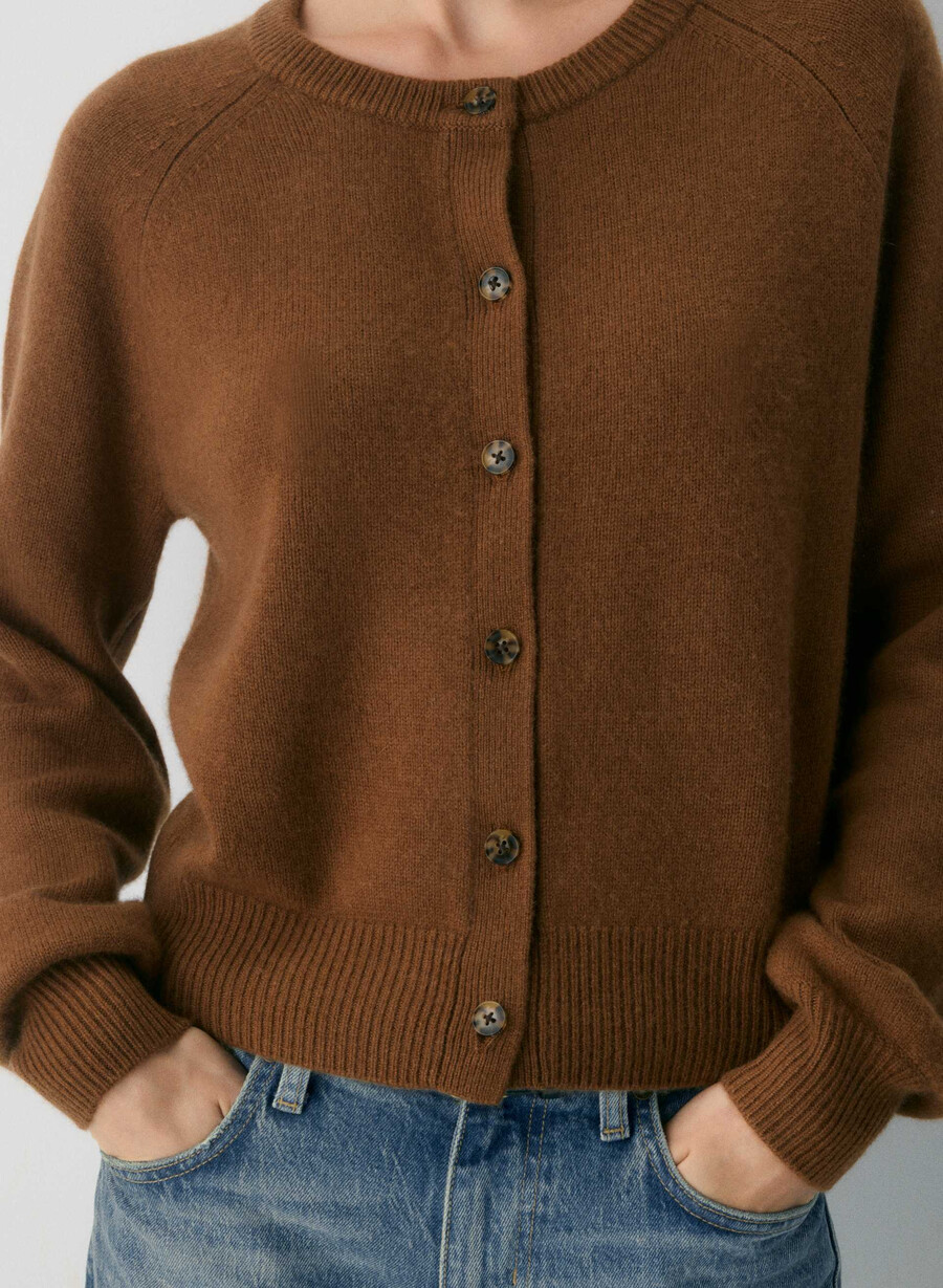 essential wool cashmere london cardigan schokoladenbraun