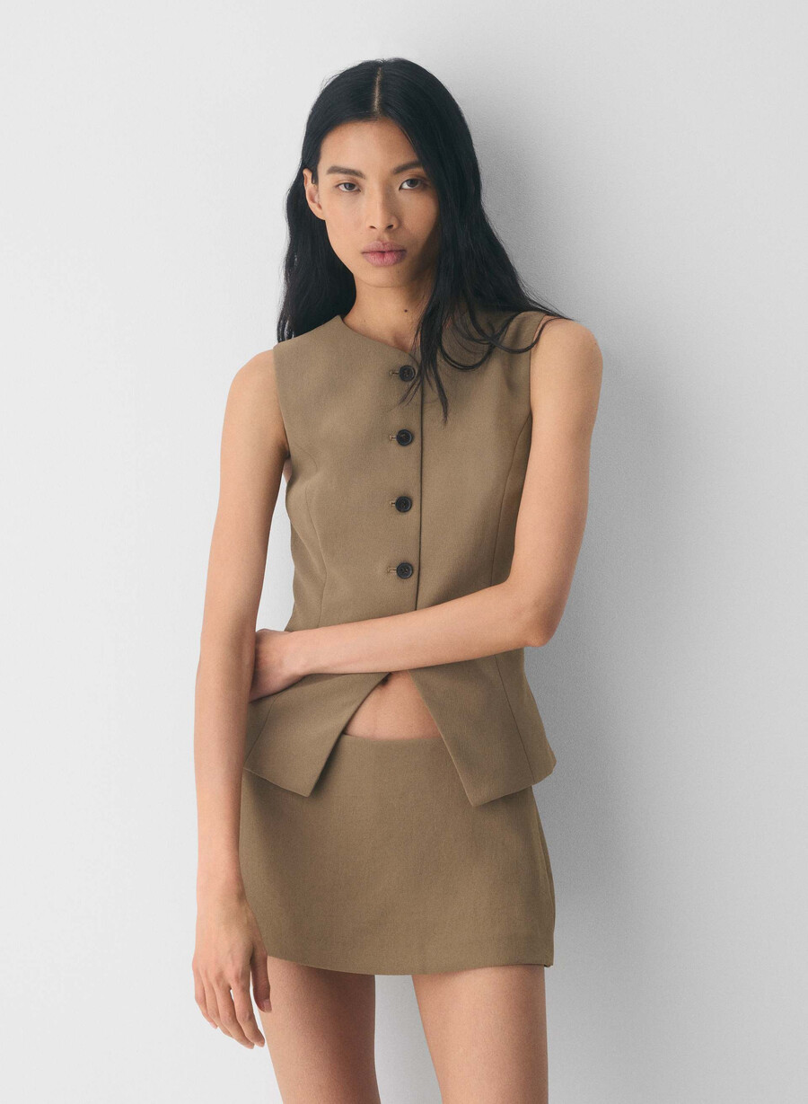 juwelen-skort – crepette folio braun