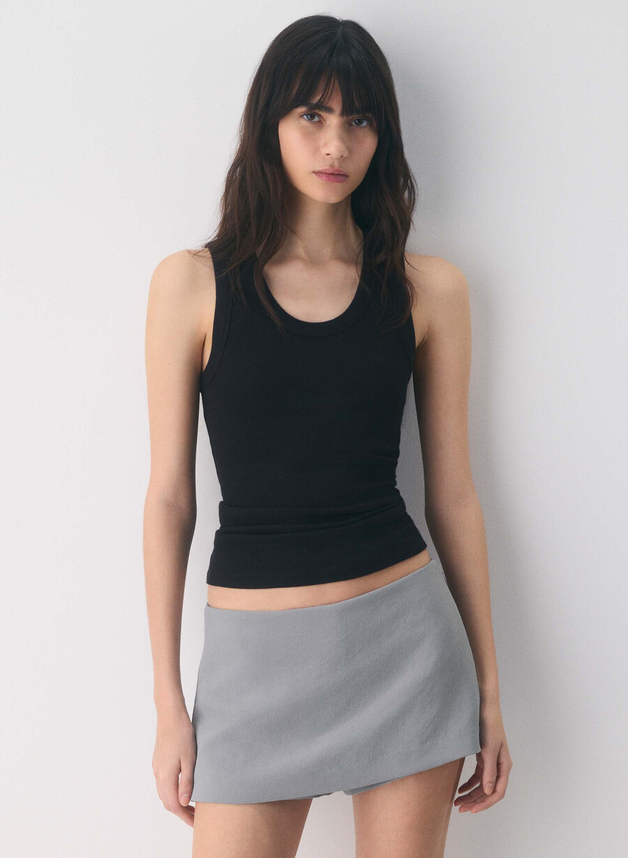 jewel skort - crepette riverstone grey