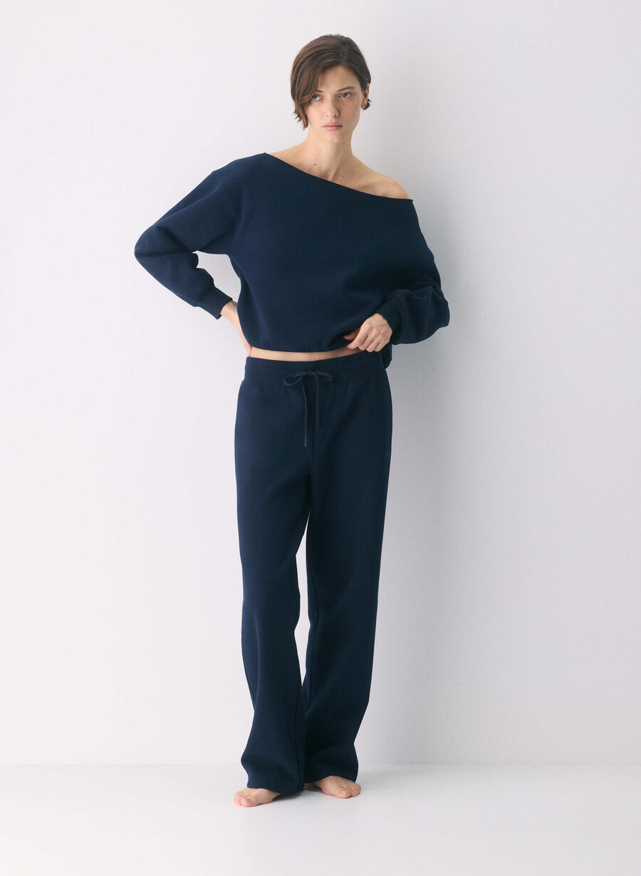 gemütliche sweatfleece-jogginghose mit perfektem bund admiral