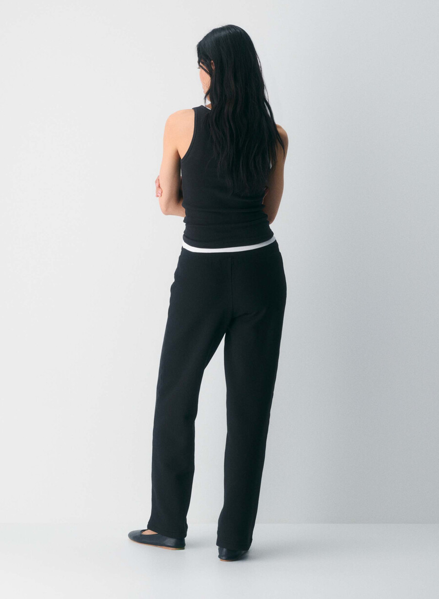 kuschelige sweatfleece-jogginghose mit perfektem bund schwarz