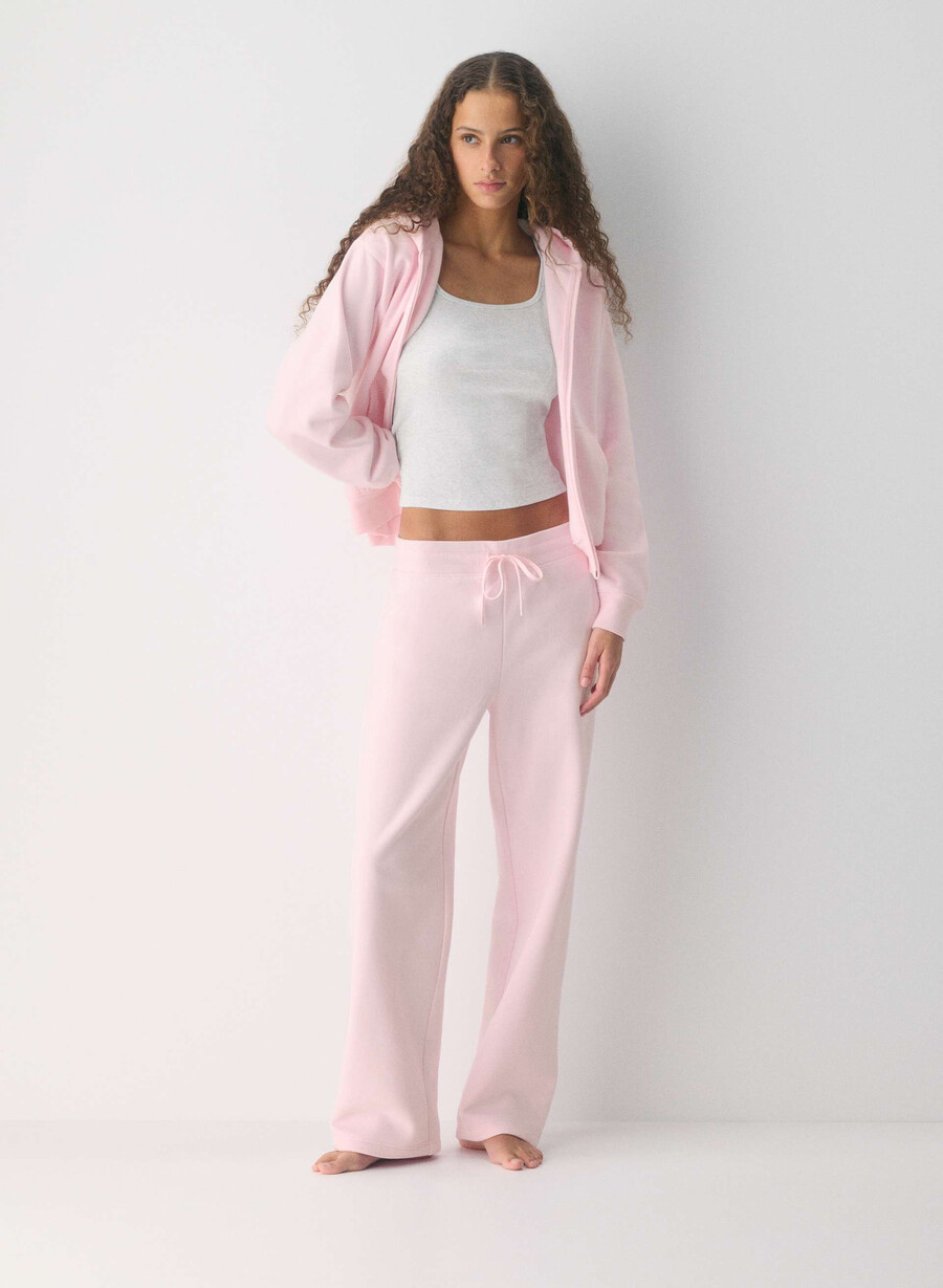 kuschelige sweatfleece-jogginghose mit perfektem bund villa pink