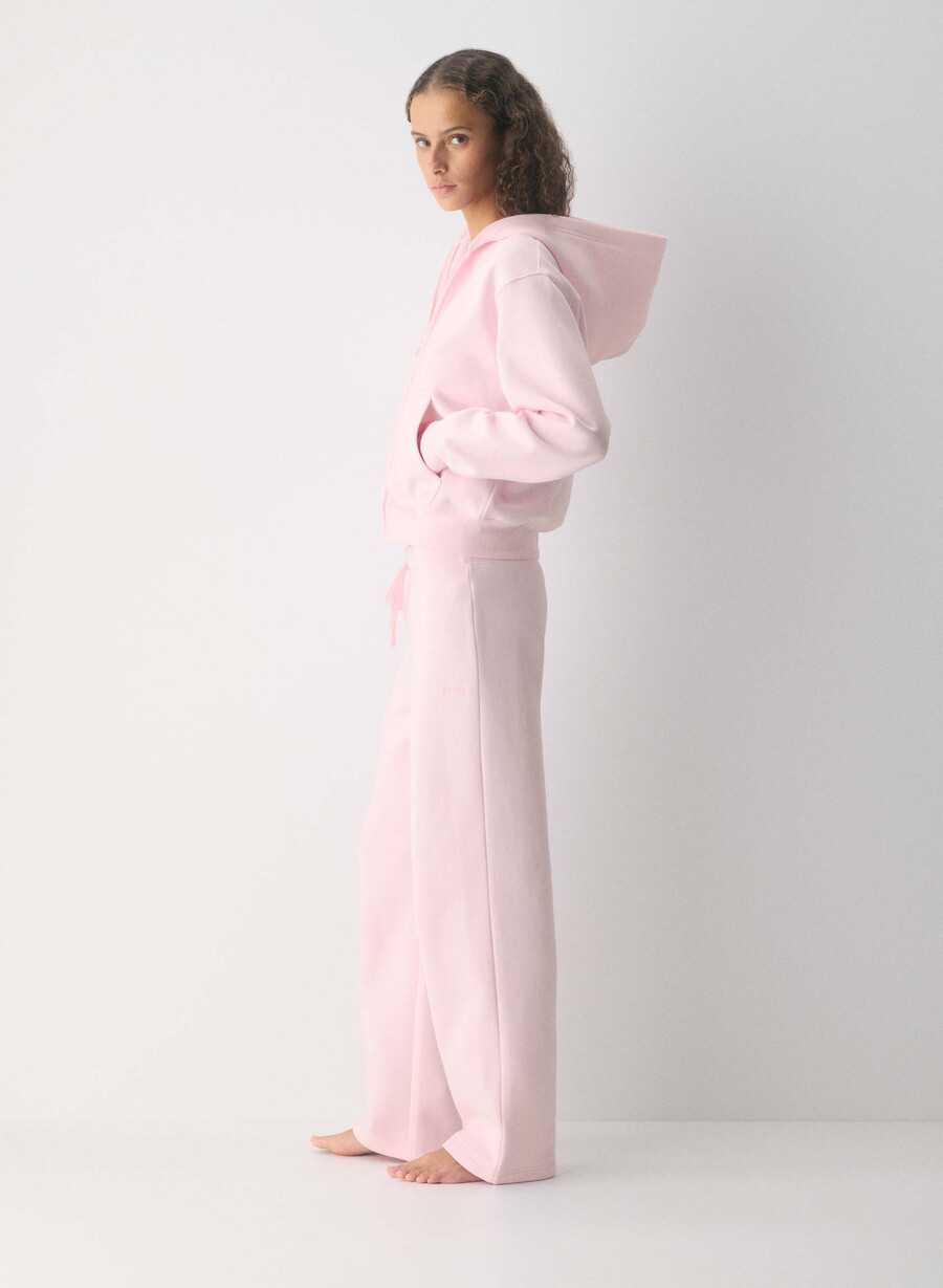 kuschelige sweatfleece-jogginghose mit perfektem bund villa pink