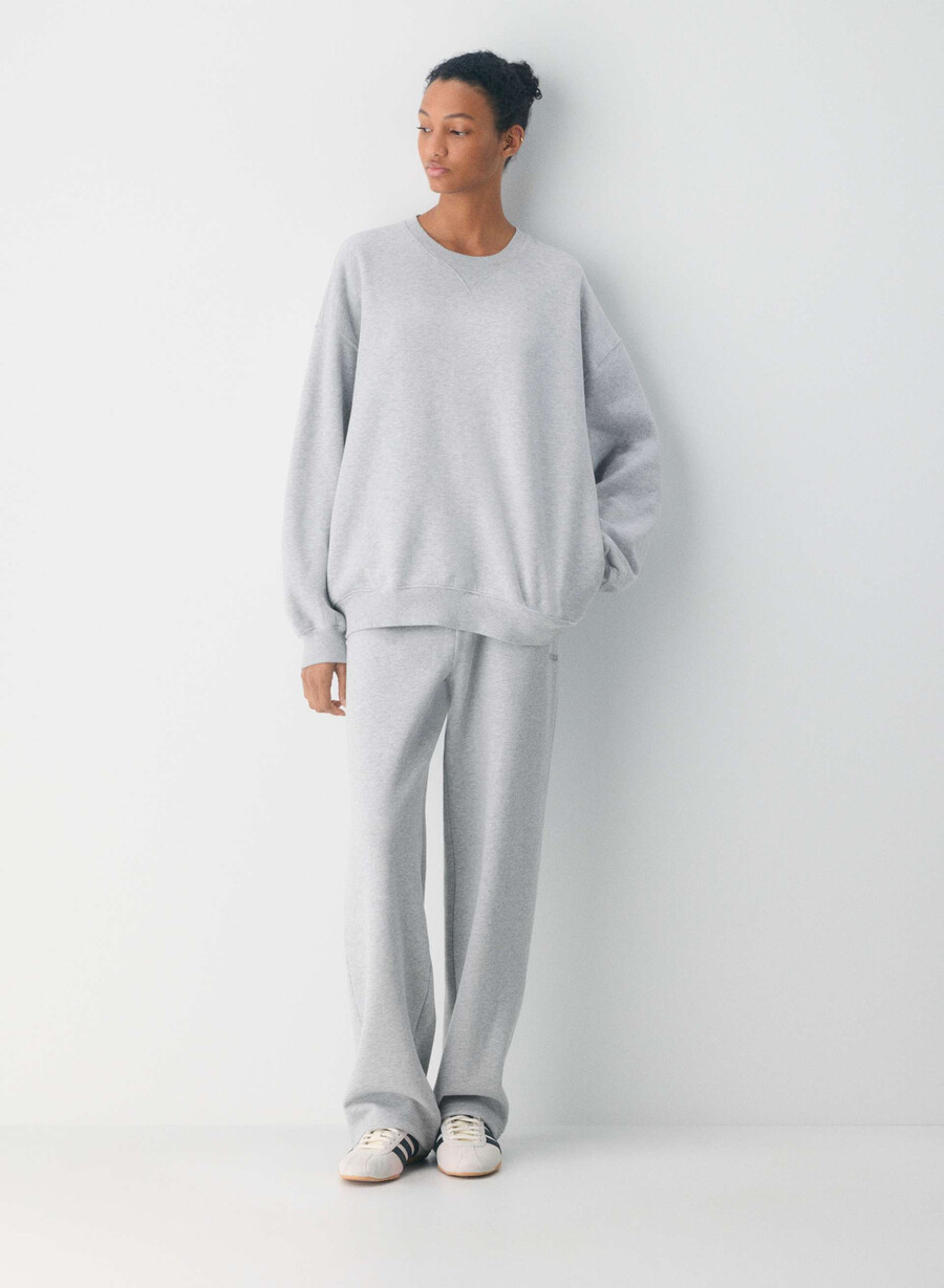gemütliche sweatfleece-jogginghose mit perfektem bund heather chrome