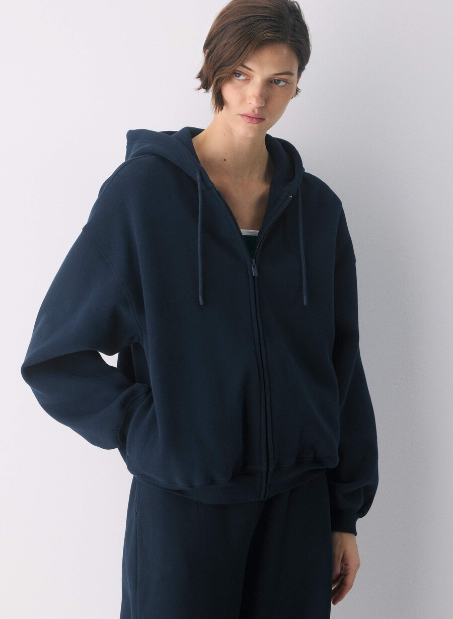 kuscheliger sweatfleece mega zip hoodie admiral