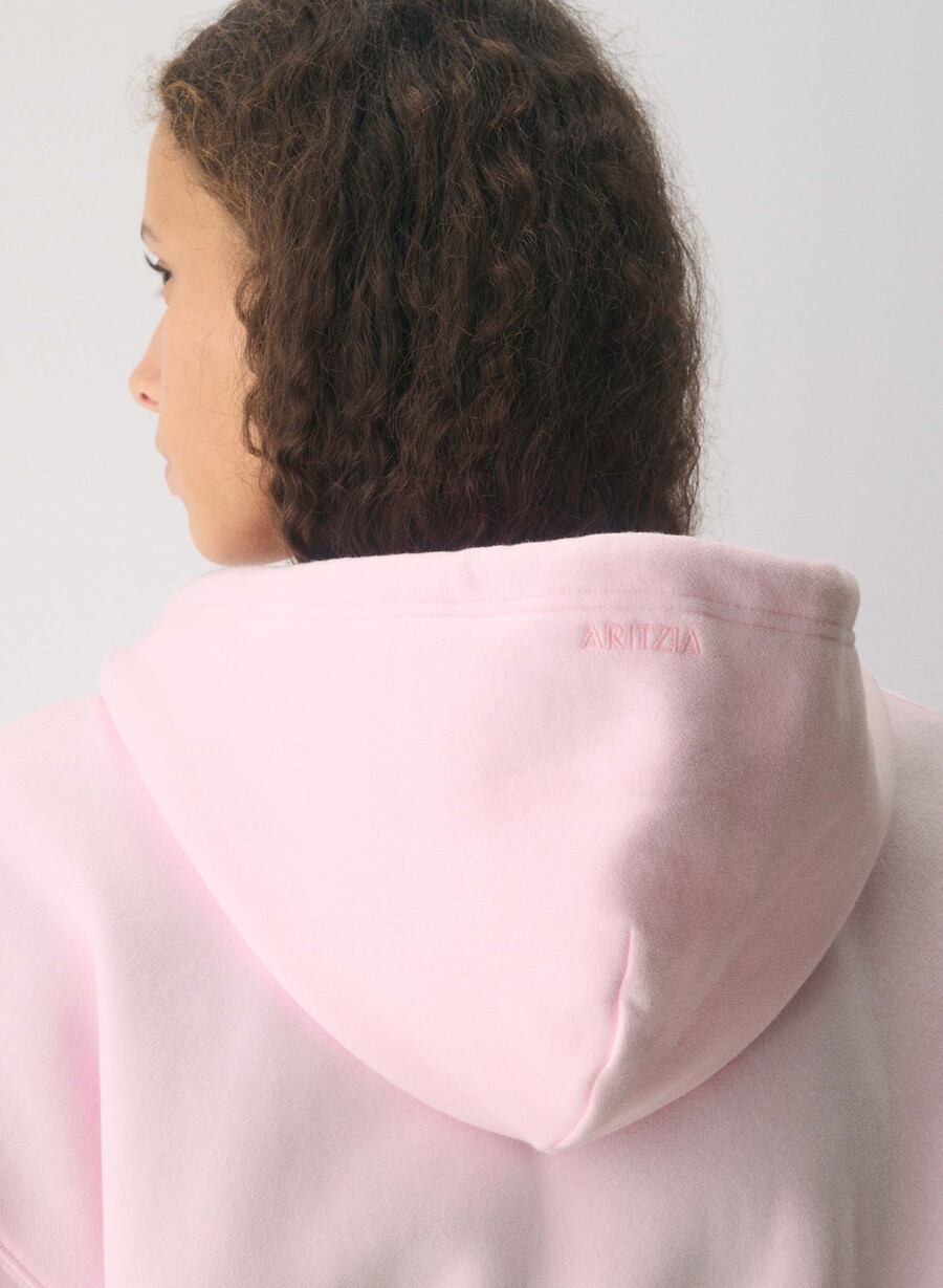 kuscheliger fleece-hoodie mit mega-reißverschluss villa pink