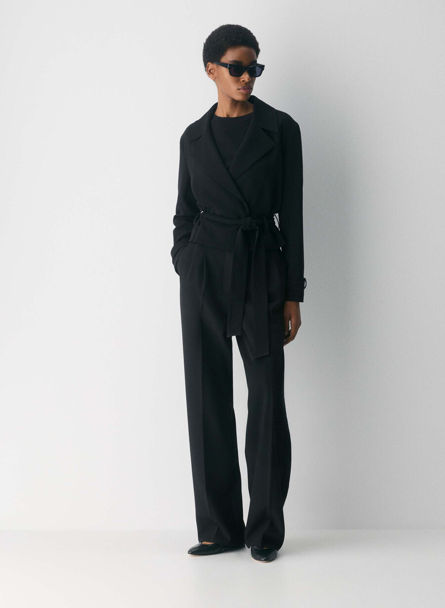 postage trenchcoat - sway crêpe schwarz