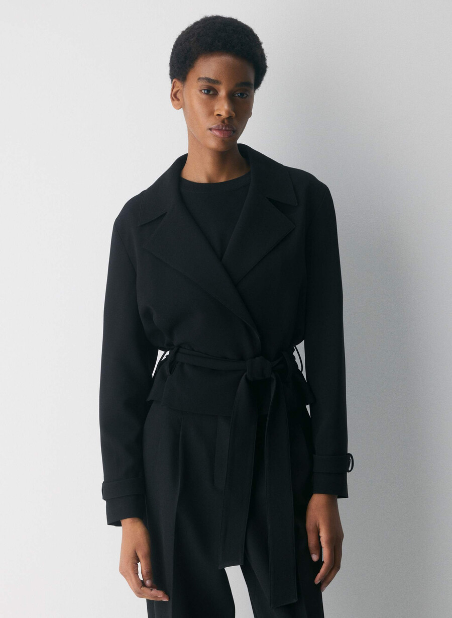 postage trenchcoat - sway crêpe schwarz