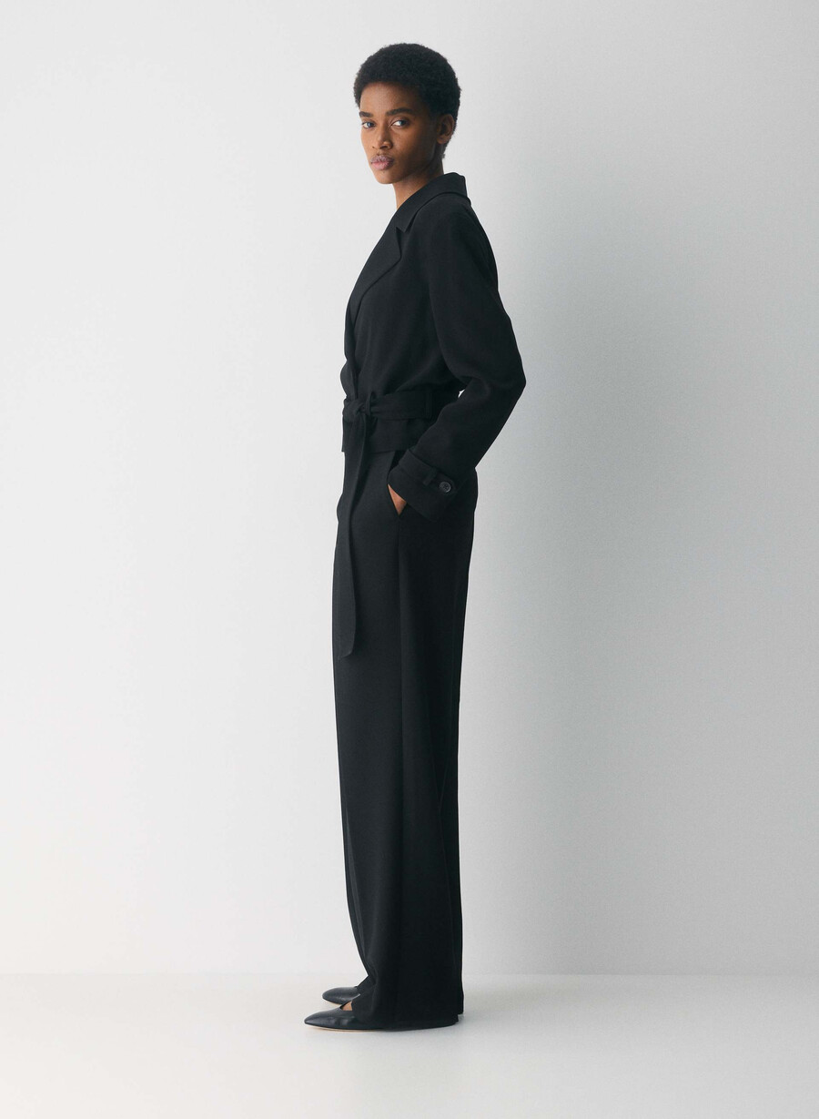 postage trenchcoat - sway crêpe schwarz