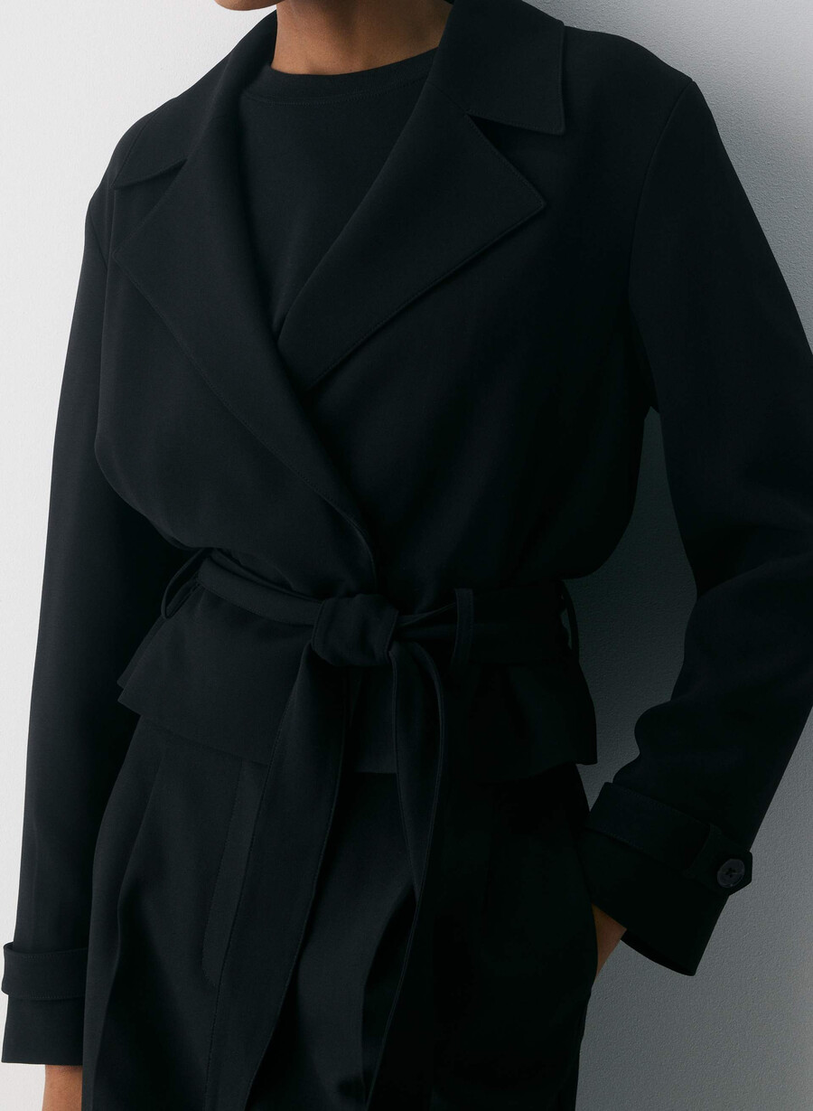 postage trenchcoat - sway crêpe schwarz