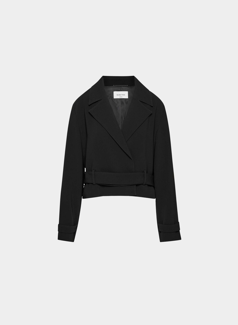 postage trenchcoat - sway crêpe schwarz