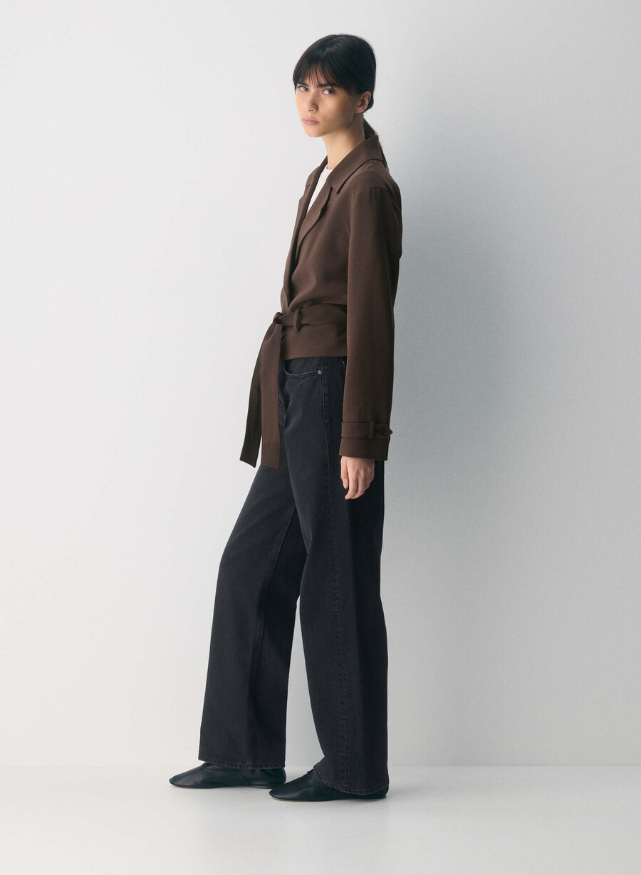 postage trenchcoat - sway crêpe sattes mokkabraun