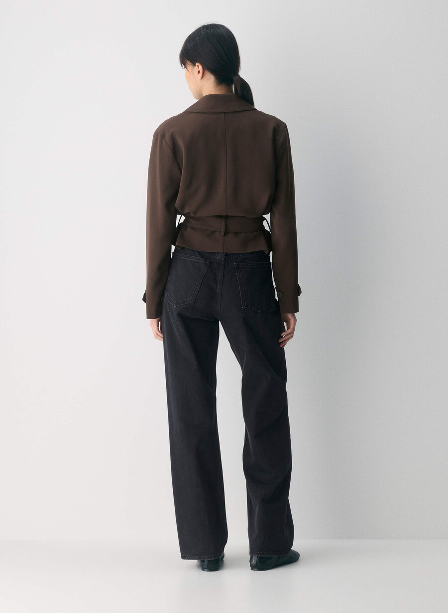 postage trenchcoat - sway crêpe sattes mokkabraun