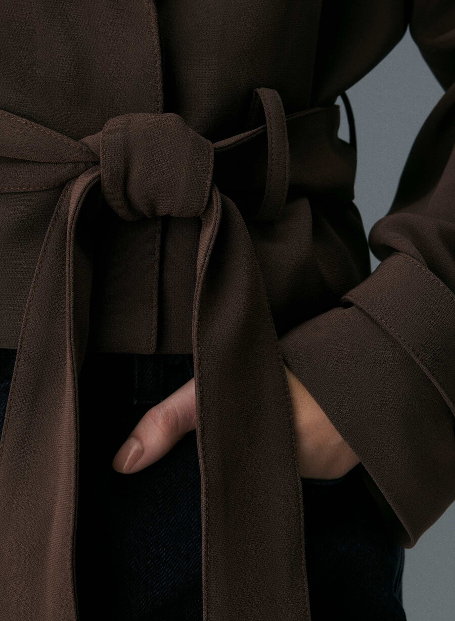 postage trenchcoat - sway crêpe sattes mokkabraun