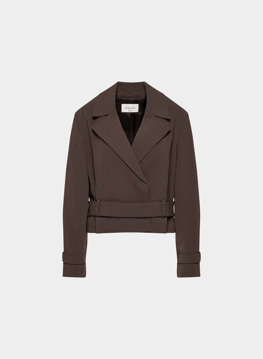 postage trenchcoat - sway crêpe sattes mokkabraun