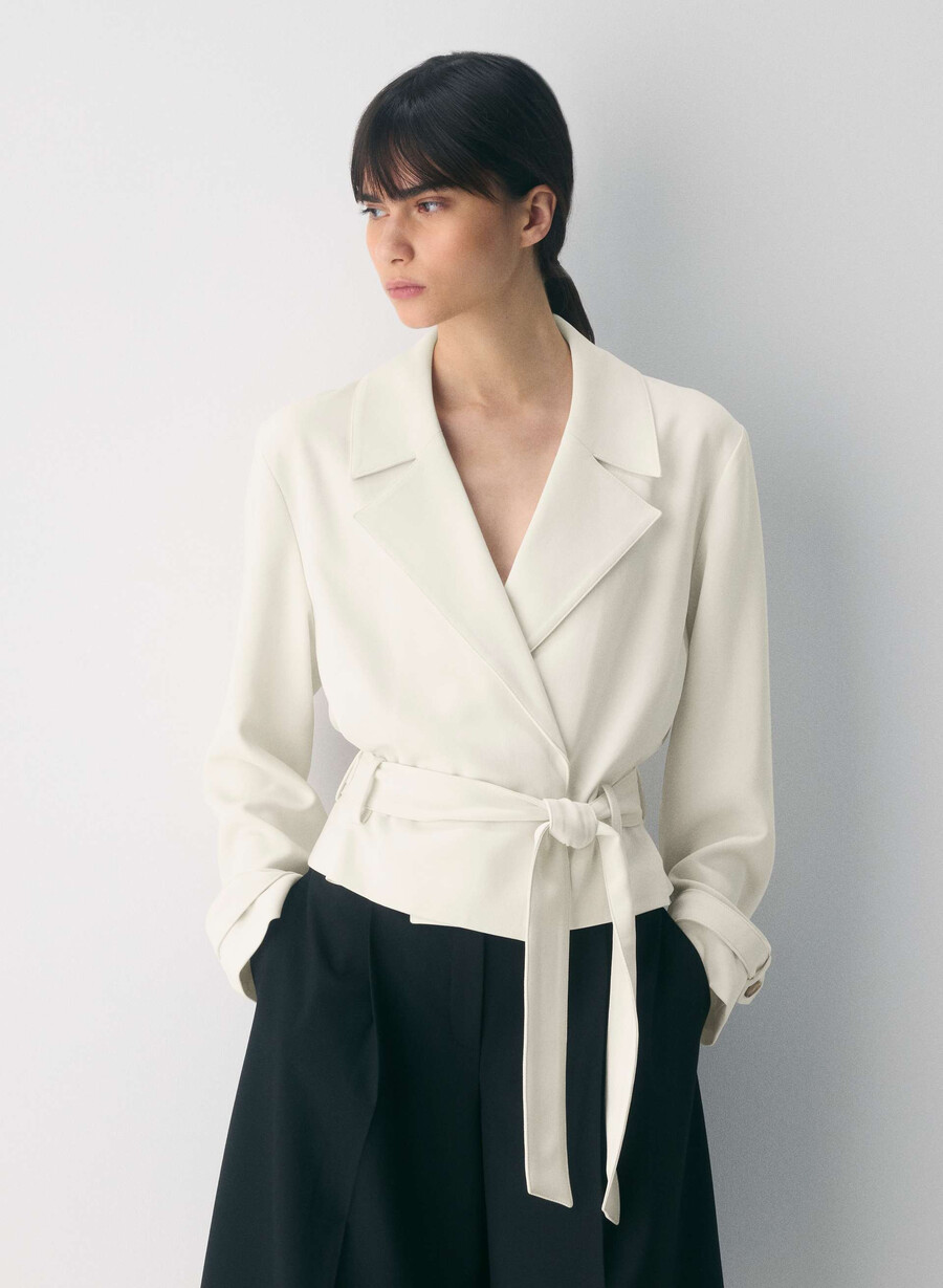 postage trenchcoat - sway crêpe vintage weiss