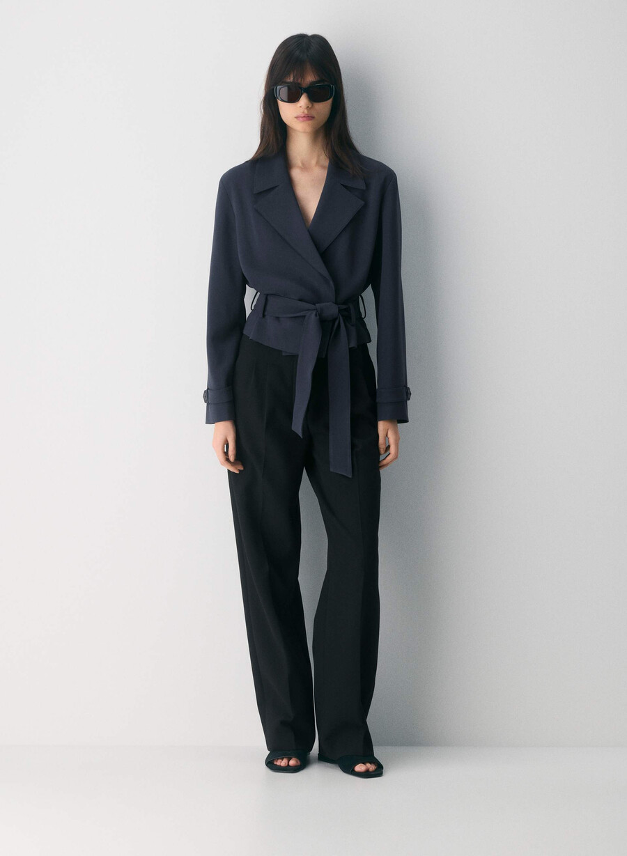 postage trenchcoat - sway crêpe dunkelblau