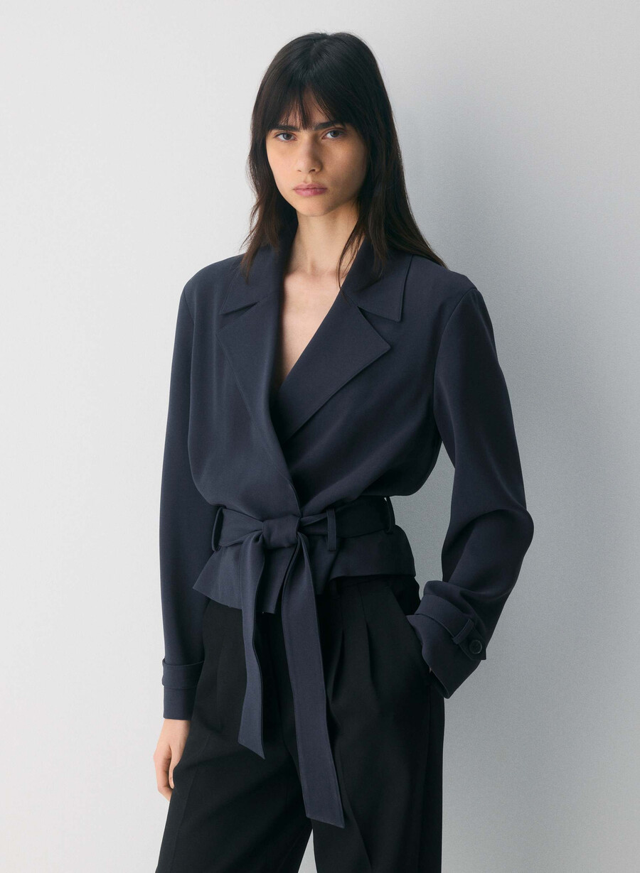 postage trenchcoat - sway crêpe dunkelblau