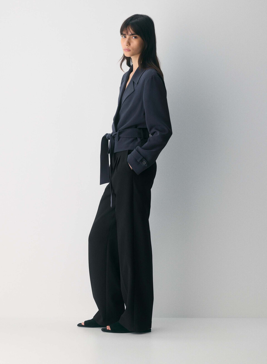 postage trenchcoat - sway crêpe dunkelblau