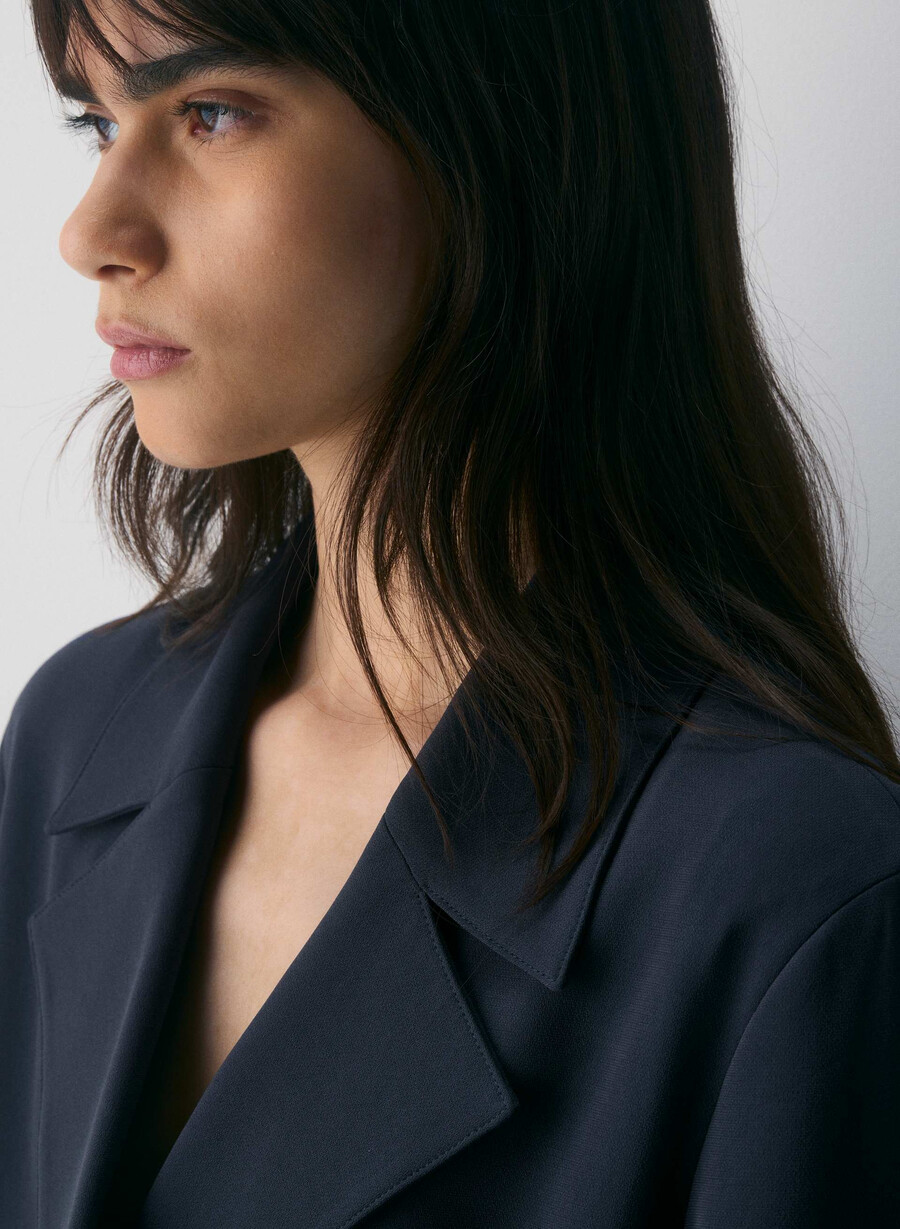 postage trenchcoat - sway crêpe dunkelblau