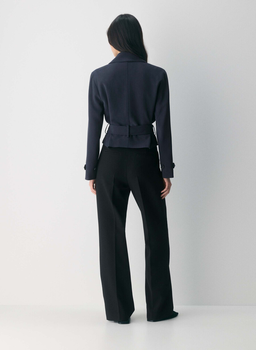 postage trenchcoat - sway crêpe dunkelblau