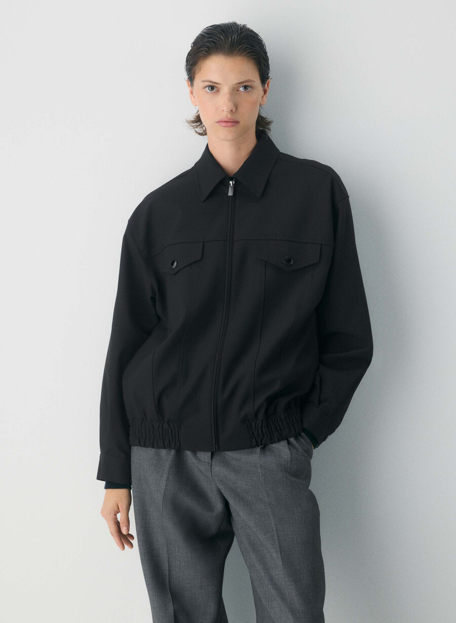telegraph bomber - reessential light black