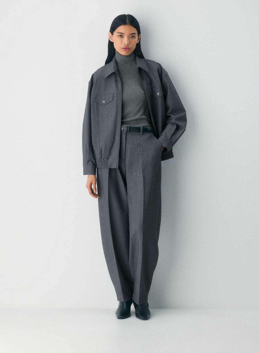 telegraph bomber - reessential light heather charcoal