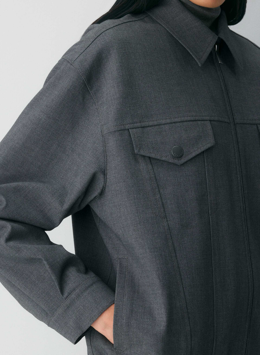telegraph bomber - reessential light heather charcoal