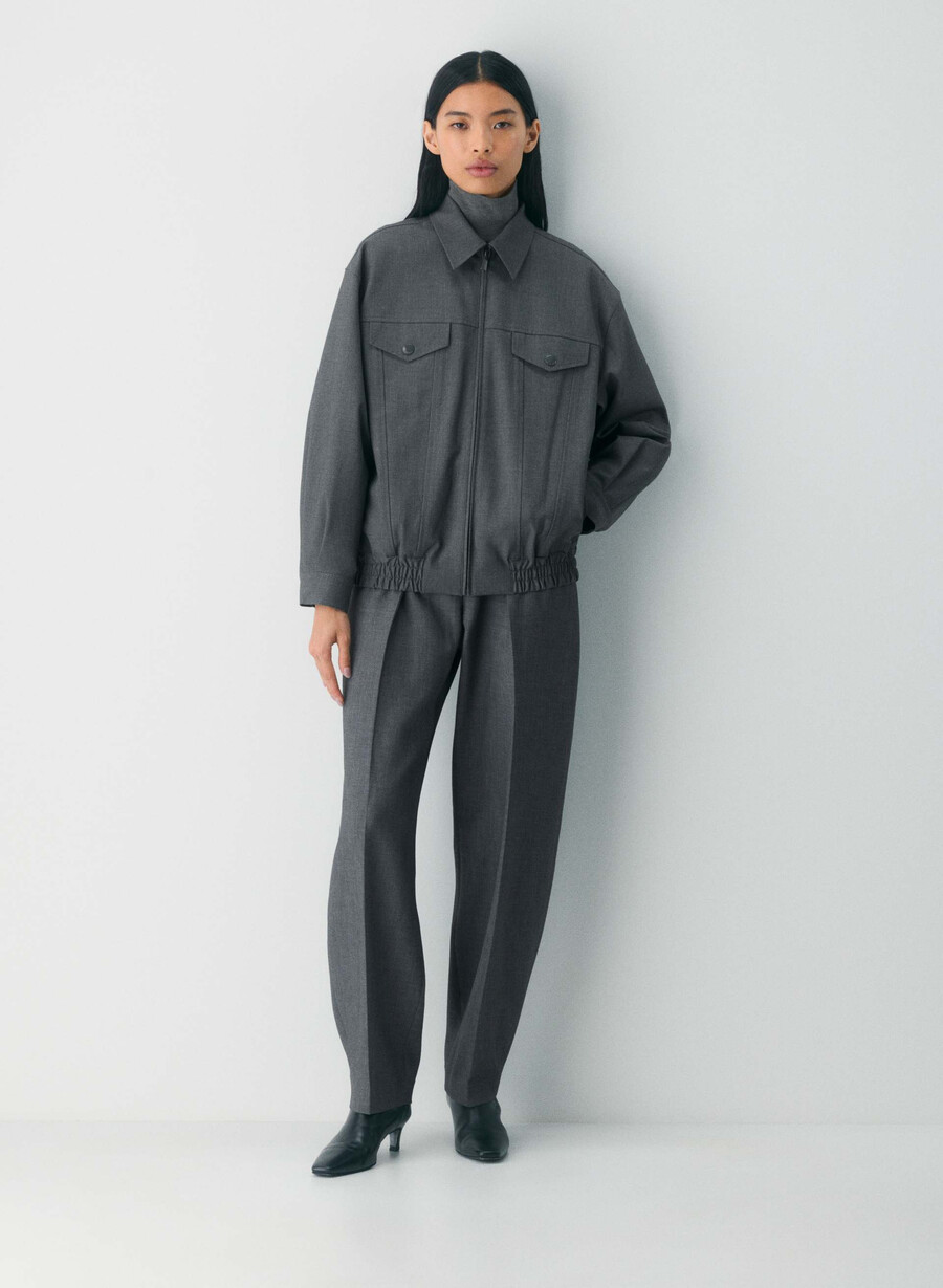 telegraph bomber - reessential light heather charcoal