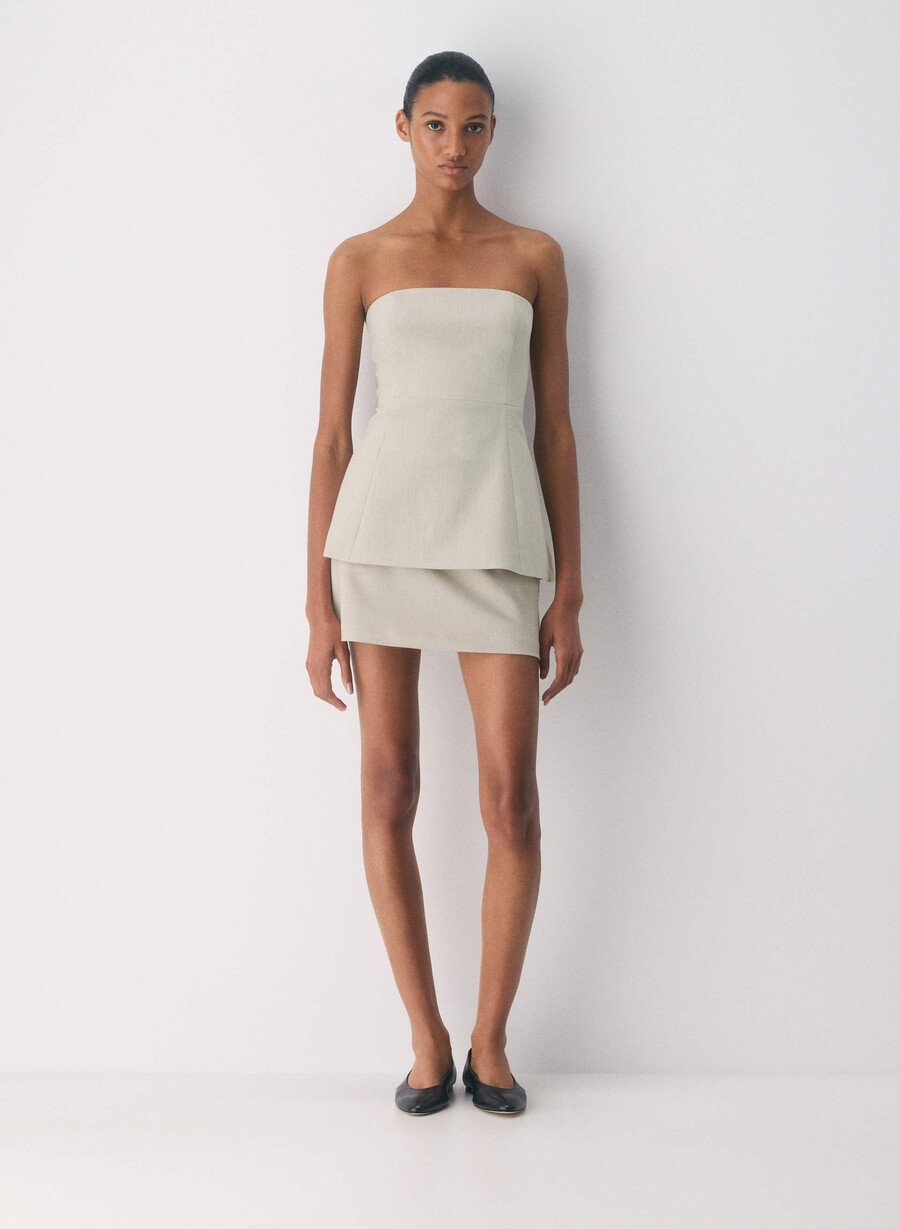 roundup skort - reessential light heather matte pearl