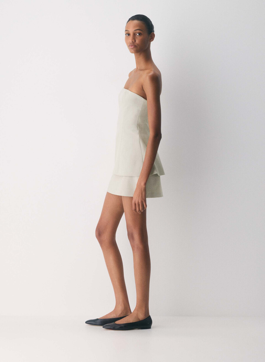 roundup skort - reessential light heather matte pearl