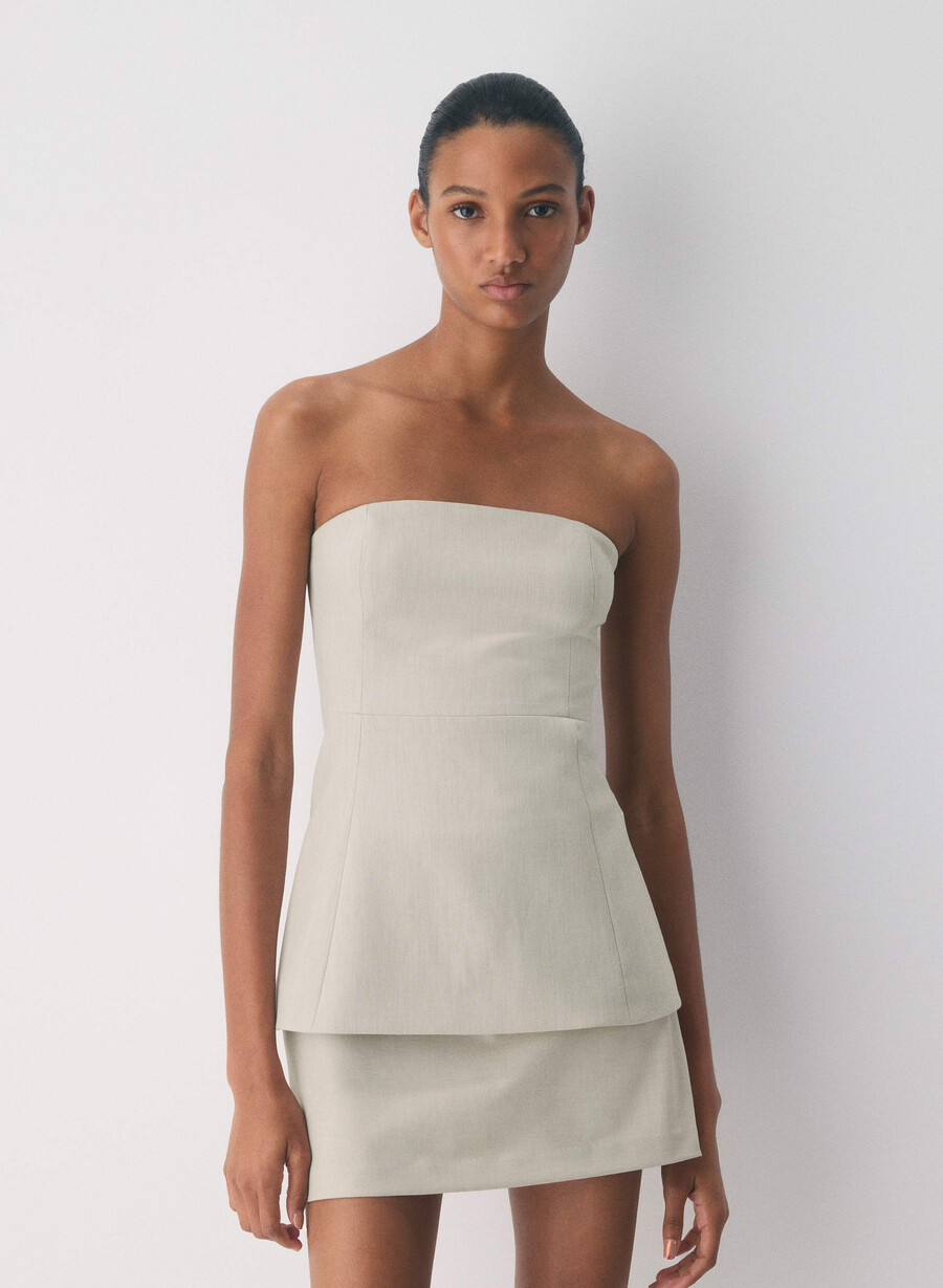 roundup skort - reessential light heather matte pearl