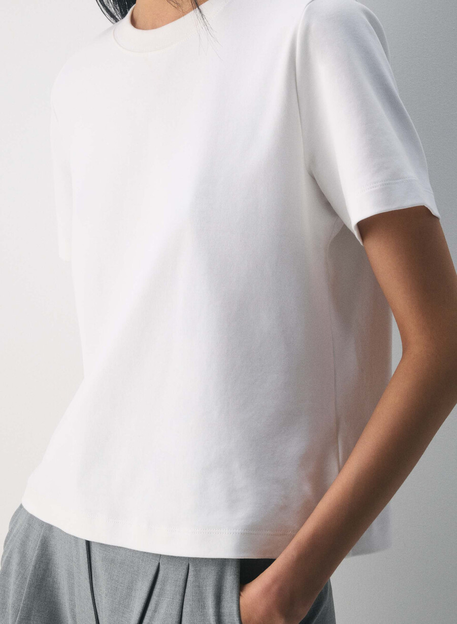 interlock funktions-t-shirt aus baumwolle weiss