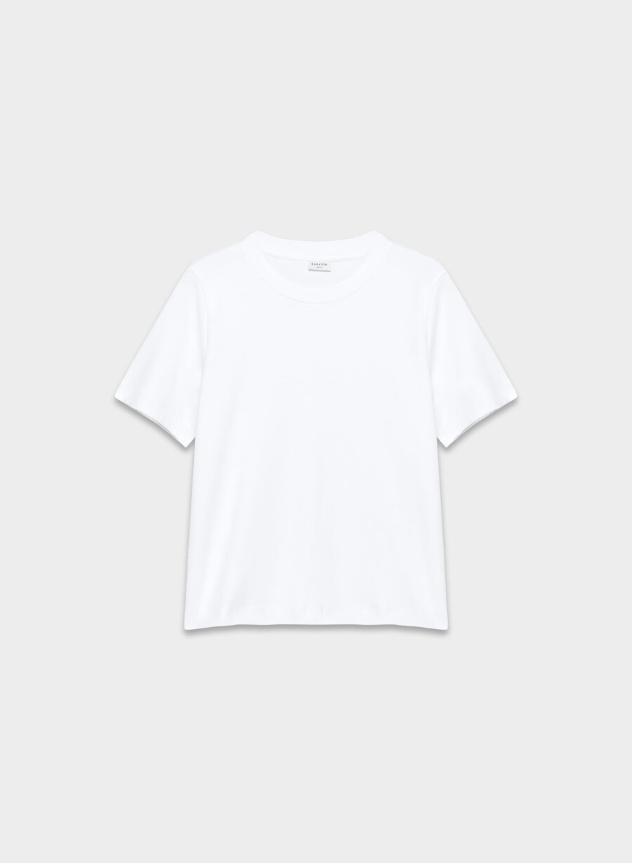 interlock funktions-t-shirt aus baumwolle weiss