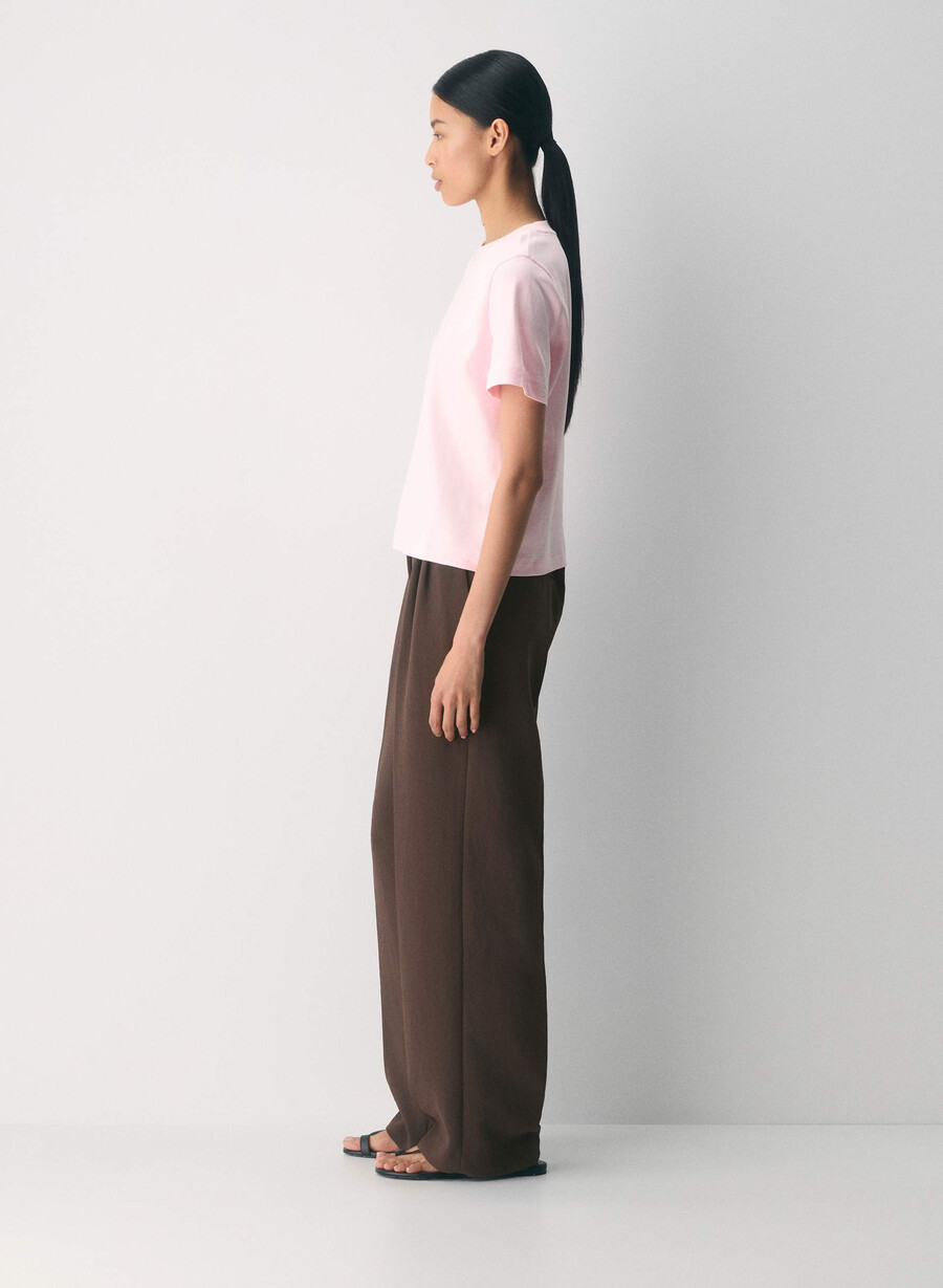 interlock baumwoll-funktions-t-shirt villa pink