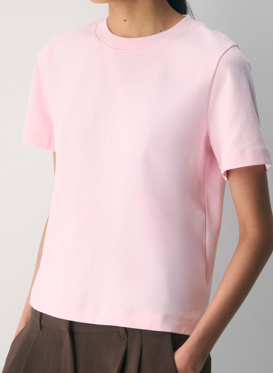 interlock baumwoll-funktions-t-shirt villa pink