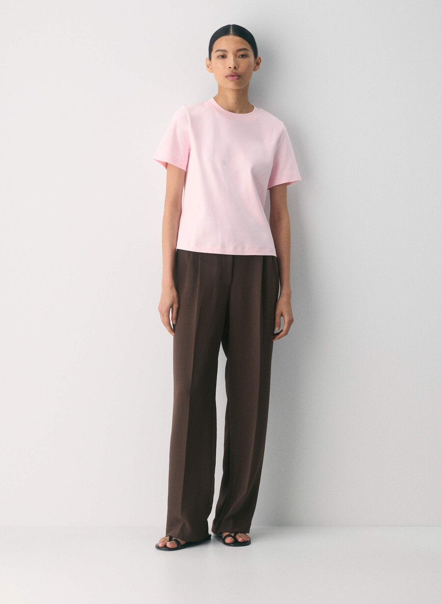 interlock baumwoll-funktions-t-shirt villa pink