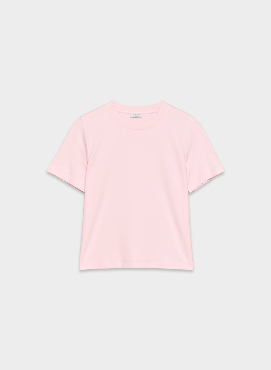 interlock baumwoll-funktions-t-shirt villa pink