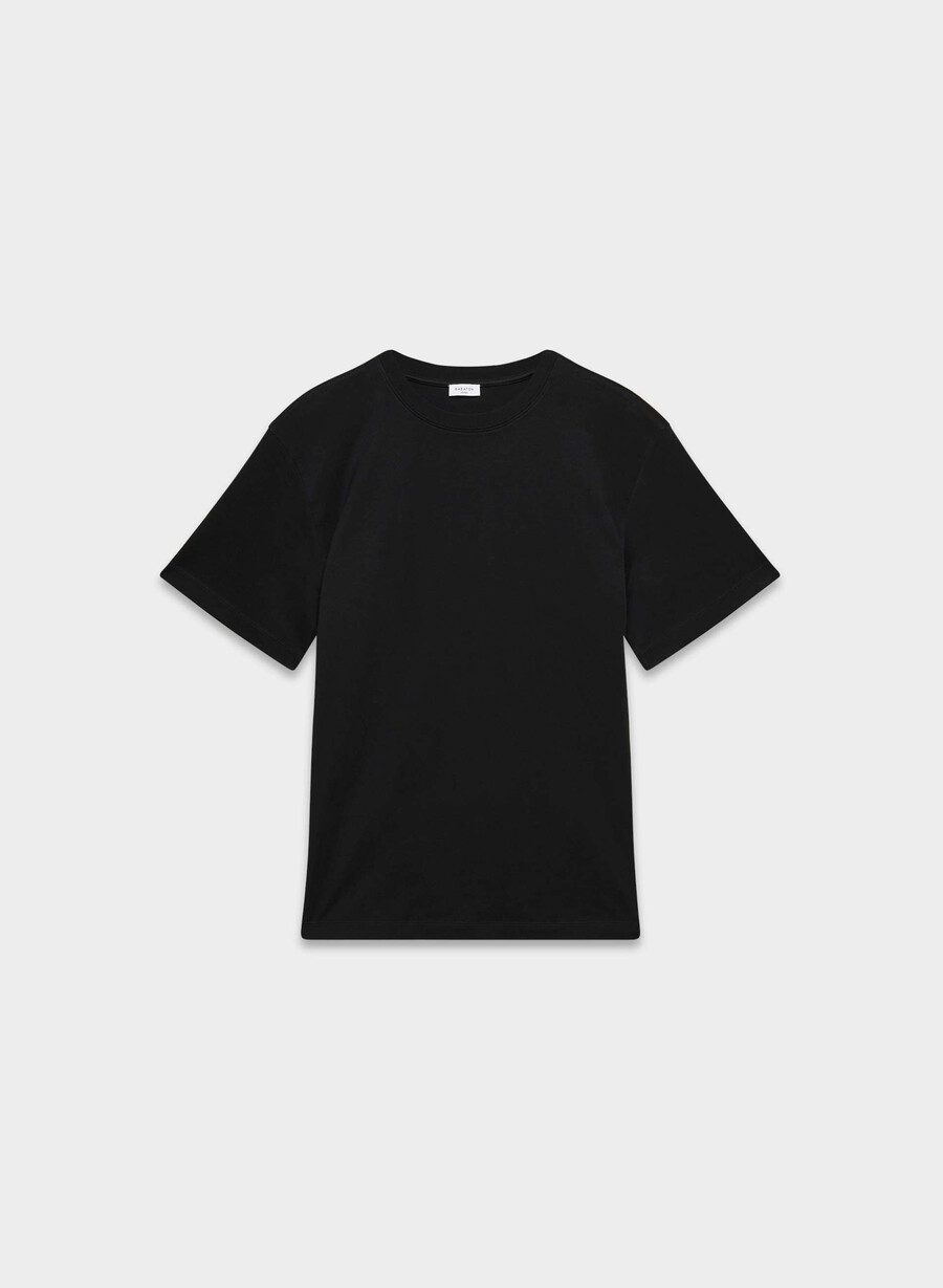 interlock baumwoll-pegasus-t-shirt schwarz