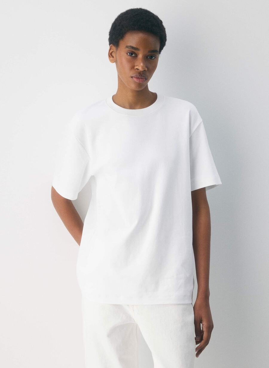 interlock baumwoll-pegasus-t-shirt weiss