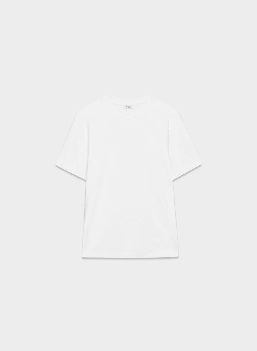 interlock baumwoll-pegasus-t-shirt weiss