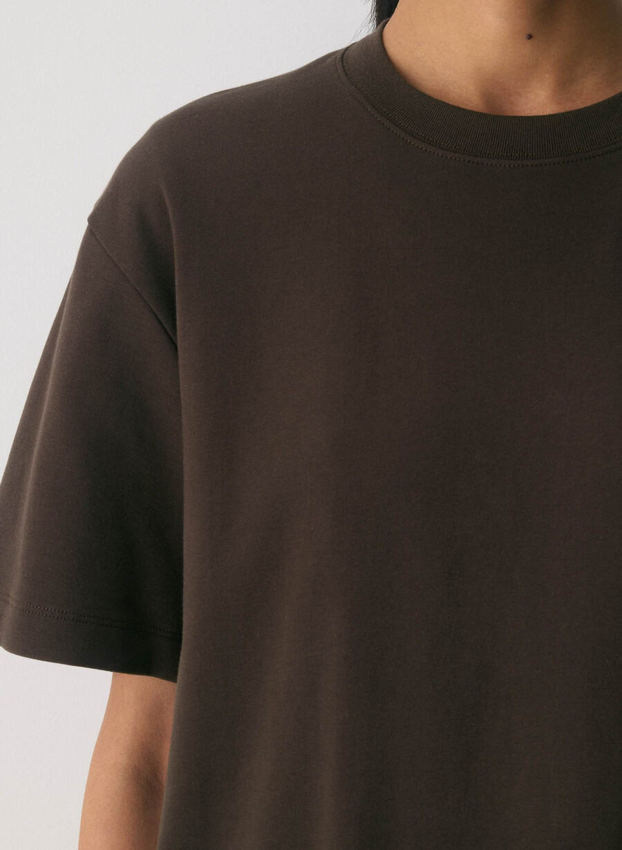 interlock baumwoll-pegasus-t-shirt dunkles mochabraun