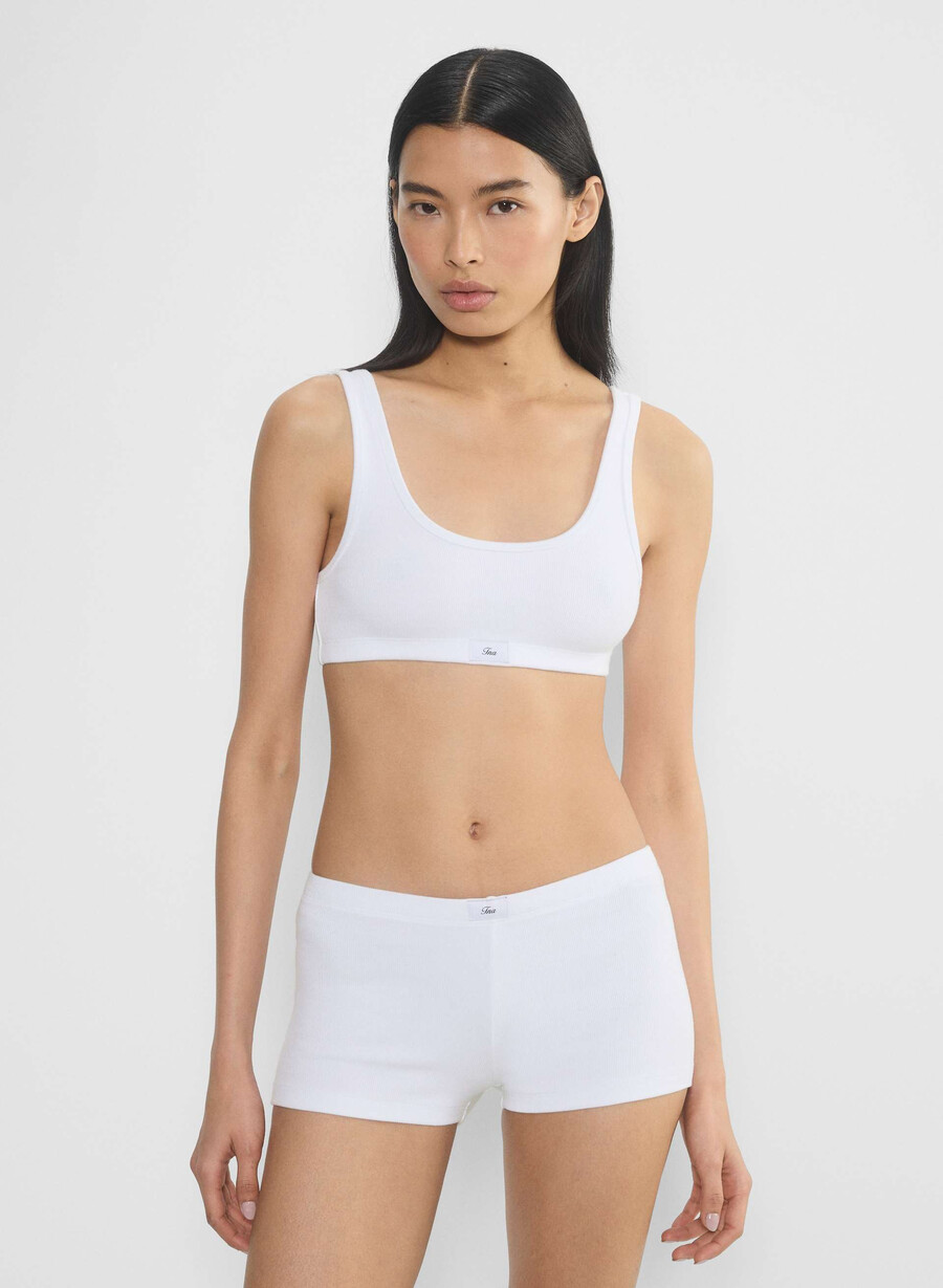 homestretch rib carefree bra top weiss