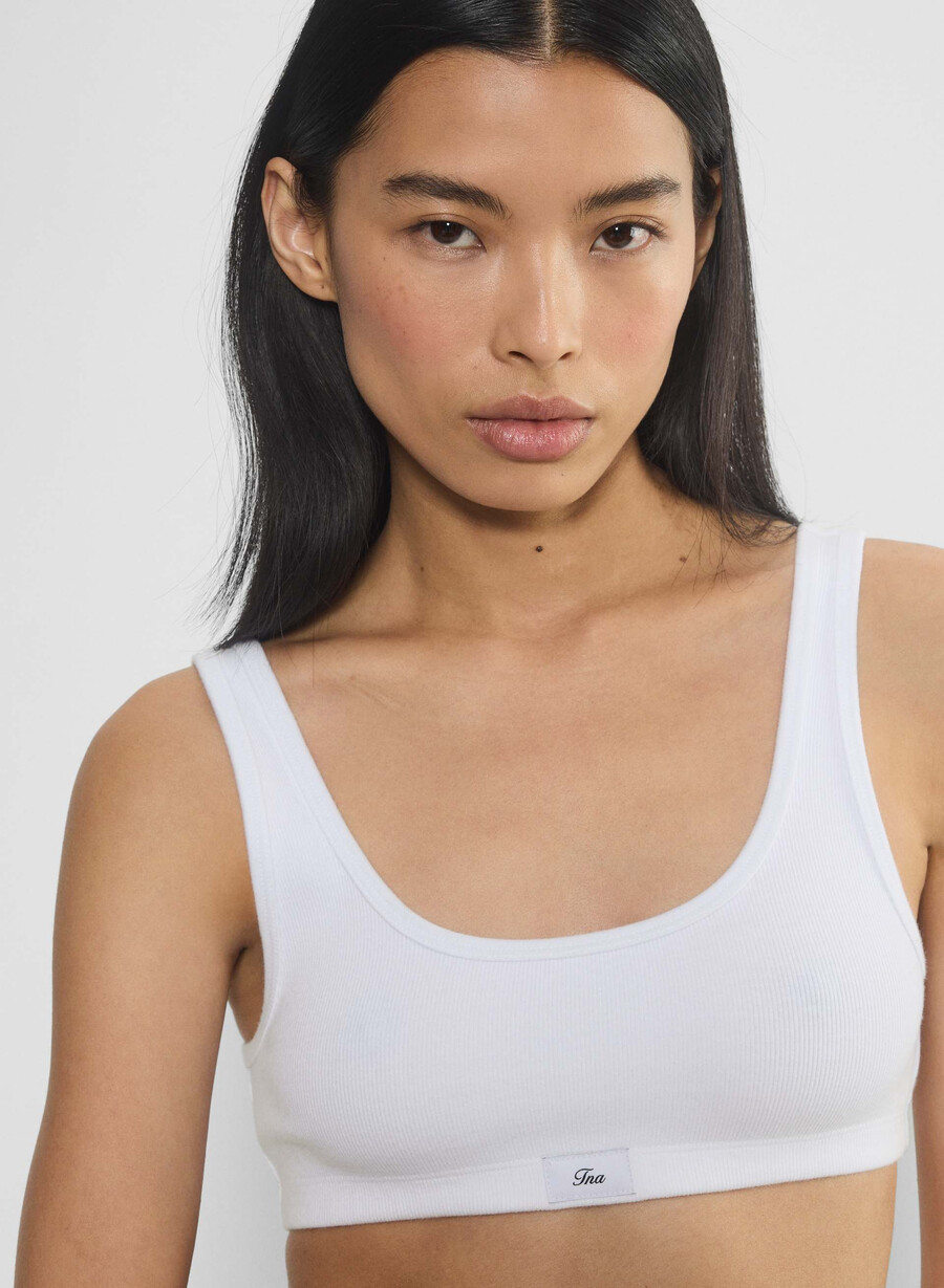 homestretch rib carefree bra top weiss