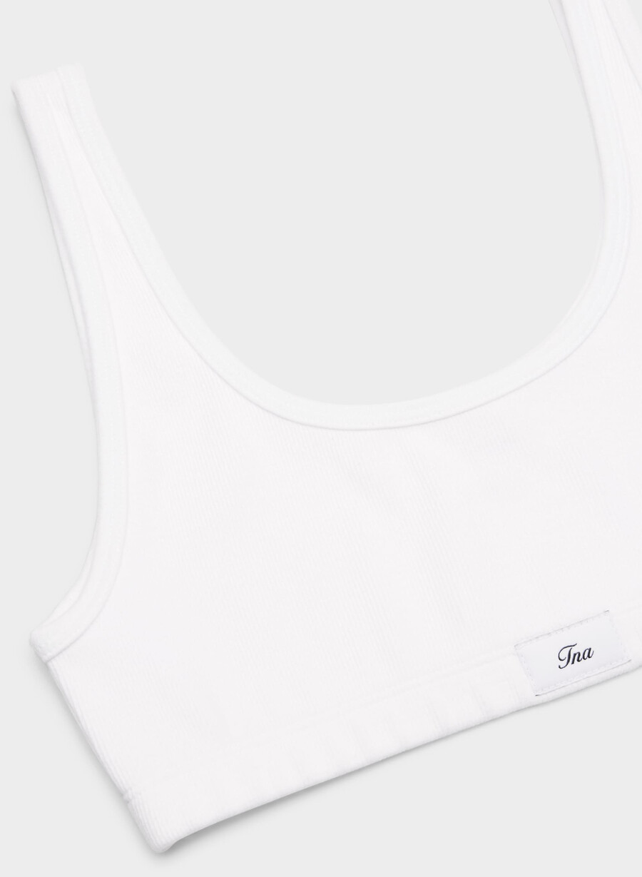 homestretch rib carefree bra top weiss