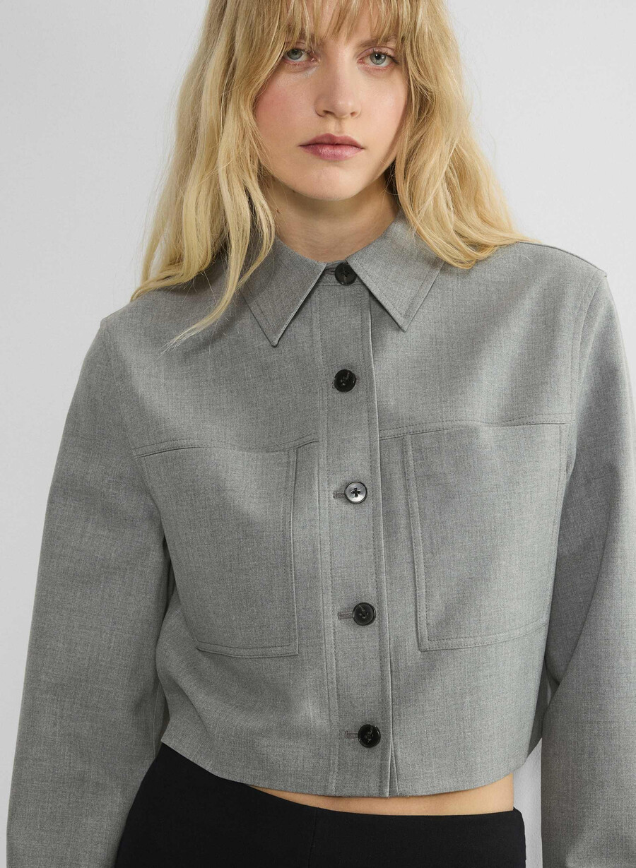 kurze jacke - reessential light heather dark grey